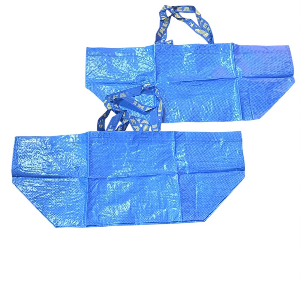 Set of 2 IKEA Frakta Large Blue Reusable Shopping Tote Bags NEW - Picture 3 of 9